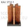 Bloc support magnétique Stonehenge KAI STH-1 avec socle en pierre d’ardoise noire et 5 colonnes magnétiques en bois rouge pour ranger 10 couteaux (fourni sans couteau) 