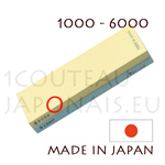 Pierre à aiguiser Made in Japan pour affûter les lames SANS socle  grains 1 face 1000 et 1 face 6000 - à utiliser en l état humide 