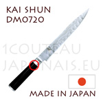 Couteau japonais KAI série SHUN - couteau pour trancher à lame acier DAMAS alvéolée 