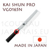 Couteau professionnel japonais KAI série SHUN PRO - couteau NAKIRI VG-0165N  lame asymétrique - lame 16,5cm - manche 12.2cm