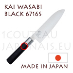 Couteau traditionnel japonais KAI série WASABI Black - couteau SANTOKU 6716S 