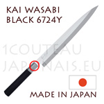 Couteau traditionnel japonais KAI série WASABI Black - couteau YANAGIBA 6724Y 