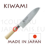KIWAMI - Couteau japonais SANTOKU Damas inox 33 couches - manche Peuplier 