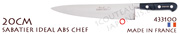 Couteau Chef Cuisine SABATIER IDEAL entirement forg - lame 20cm - manche ABS - 463100 