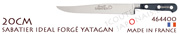 SABATIER IDEAL Kook’s knife fully forged - YATAGAN blade 20cm - ABS handle - 464400 