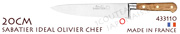 Couteau Chef Cuisine SABATIER IDEAL entirement forg - lame 20cm - manche OLIVIER - 463110 