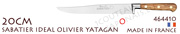 Couteau de Cuisine SABATIER IDEAL entirement forg - lame YATAGAN 20cm - manche OLIVIER - 464410 