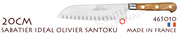Couteau de Cuisine SABATIER IDEAL entirement forg - SANTOKU alvol 20cm - manche OLIVIER - 465010 