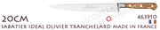 Couteau de Cuisine SABATIER IDEAL entirement forg - tranchelard 20cm - manche OLIVIER - 463910 
