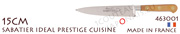 Couteau Chef Cuisine SABATIER IDEAL PRESTIGE entirement forg - lame 15cm - manche CHÊNE - 463001 
