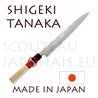 Couteau japonais Sashimi/yanagi-ba forgé manuellement par Shigeki Tanaka  Acier carbone -non inoxydable- 