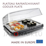 Cooler plate with cover for sushis sashimis fish 