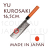 Yu Kurosaki: Couteau japonais NAKIRI 165mm série MEGUMI - acier DAMAS inox VG10 61 Rockwell - manche octogonal en bois de cerisier et mitre pakka noir 
