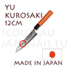 Yu Kurosaki: 120mm PETTY japanese knife MEGUMI series - DAMAS VG10 stainless steel 61 Rockwell - octogonal cherry handle and black pakka wood bolster 