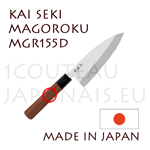 Couteau traditionnel japonais KAI série SEKI MAGOROKU Red Wood MGR-155D - couteau DEBA 