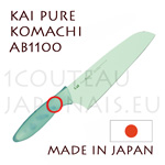 Couteau traditionnel japonais KAI série PURE-KOMACHI AB-1100 - couteau SANTOKU vert 