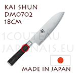 Couteau japonais KAI série SHUN - couteau SANTOKU pour GAUCHER - lame en acier DAMAS 