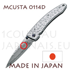 Couteau japonais de poche MCUSTA 0114D - liner lock - lame acier DAMAS VG10 avec manche acier martelé 